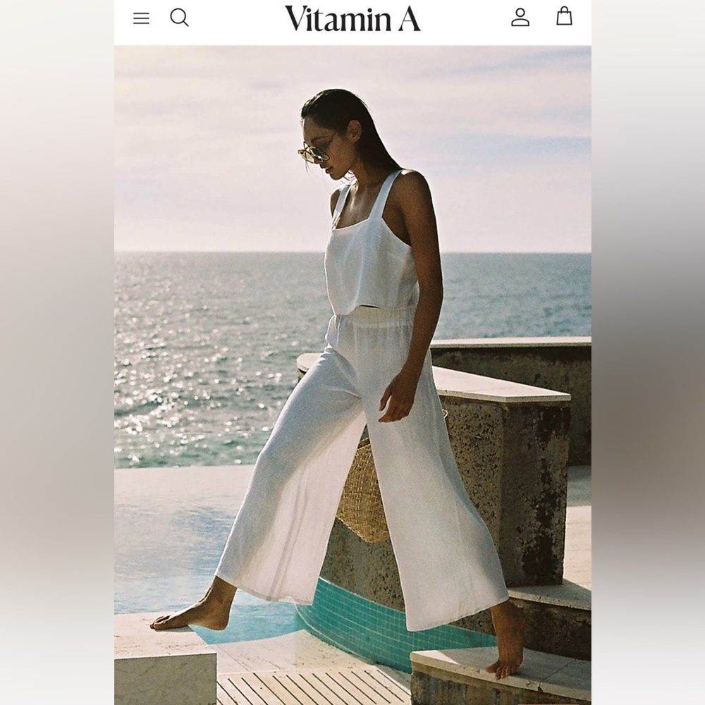 Vitamin A White Linen Set